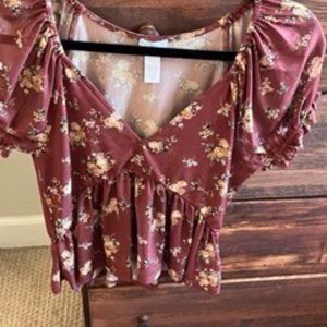 Peplum floral top